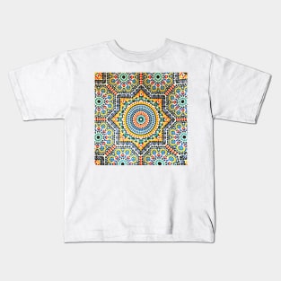 Exotic Colorful Moroccan Tile Design Kids T-Shirt